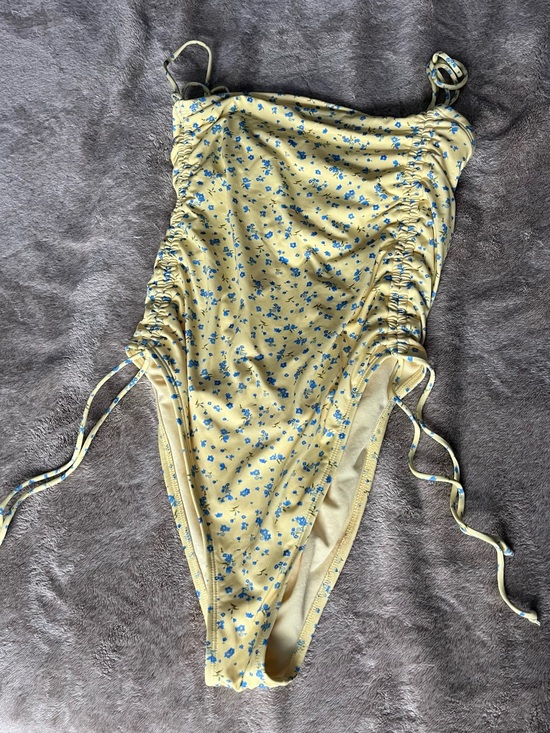 wild fable Other - Wild Fable Yellow Floral One-Piece Swimsuit with Blue Flowers